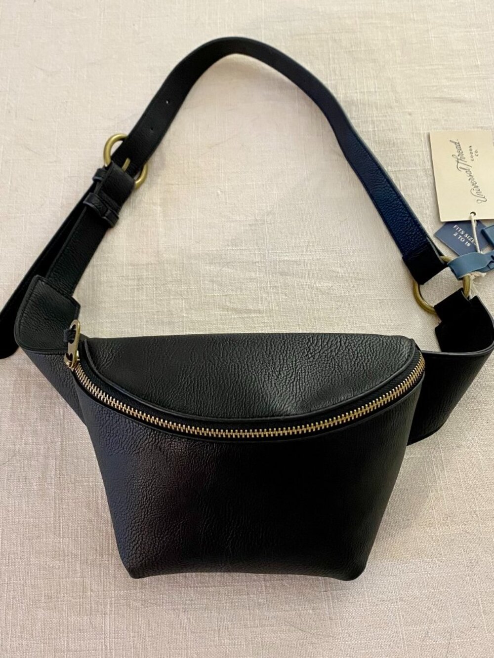 NEW Women's Universal Thread Black Leather Fanny Pack Waist Bag Sizes 2-18 NWT